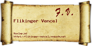 Flikinger Vencel névjegykártya
